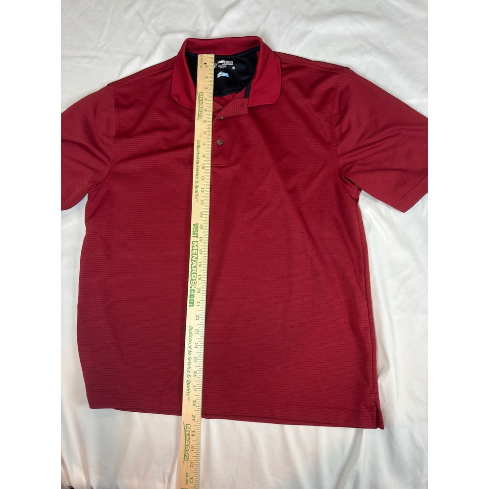 Golftech Mens XL Red Striped ForeDry Short Sleeve Golf Polo Shirt RN15481